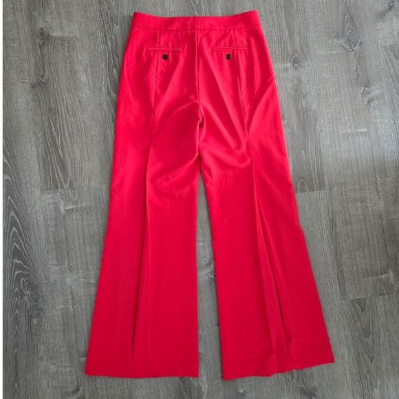 Halston Lipstick Red High Rise Wide Leg Pleated Pants Size 8 - Picture 3 of 7